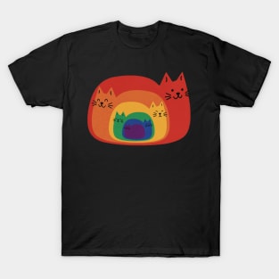 Cute cat animal rainbow T-Shirt